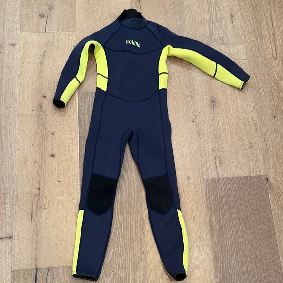 Kids Swim Rashguard - Navy and Neon Yellow - Picture 1 of 4